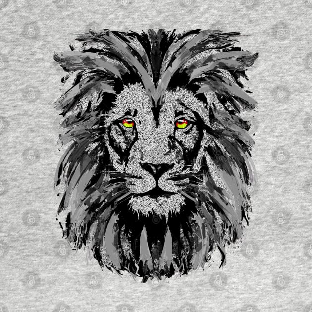 Gray Lion Apron - Gray Lion Face Apron by BigWildKiwi